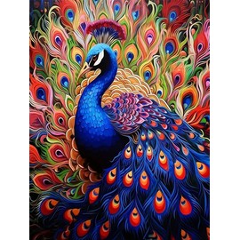Zythron Peacock Diamond Painting Kits Peacock Diamond Art Kits for Adults DIY Full Drill Diamond Paintings with Diamonds 5D Gem Art and Crafts 12x16 inch
