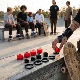 SUNGOOYUE Juego de Bujes para Skateboard, PU 90A Repuestos para Trucks de Monopatín, Compatible con Tablas de 4 Ruedas (Rojo)