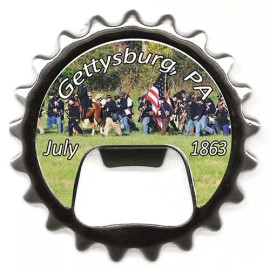AMERICANA GETTYSBURG FIGHTING SCENE METAL BOTTLE OPENER REFRIGERATOR MAGNET NEW