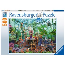 Ravensburger Greenhouse Morning 500 Piece Puzzle - Unique Artistic Experience | Materials Technology | Ideal for Family Gatherings | FSC-Certified Materials