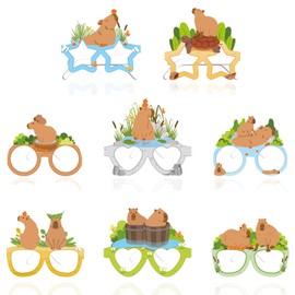 Gameza Capybara Birthday Party Supplies Decorations, 24PCS Capybara Party Favors Gift Paper Glasses, Dress up Cosplay Photo Booth Prop Bulk