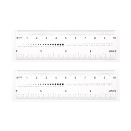 HARFINGTON 2pcs Film Flexible Ruler 4 Inch 0.1mm Scale PET Plastic Folding Straight Ruler Calibration Soft Ruler Measuring Tool for Factory, Transparent