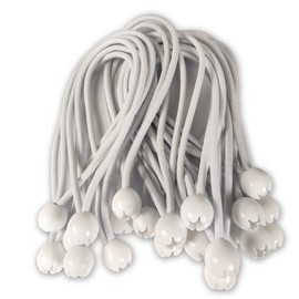 Dreamprint 25 x Bungee Cords with Ball 180 mm White Tarpaulin Tensioner, Expander Loops, Tarpaulin Holder, Tarpaulin Rubber, Rubber Tensioner, Tent Rubber, Expander for Tents, Tarpaulins, Gazebos