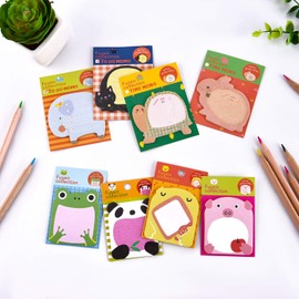 16 Pieces Self Sticky Notes Cute Animals Shaped Sticky Notes Cartoon Sticky Notes for Students Home Office Roommates Gifts Bookmarks and Index Tab Supplies
