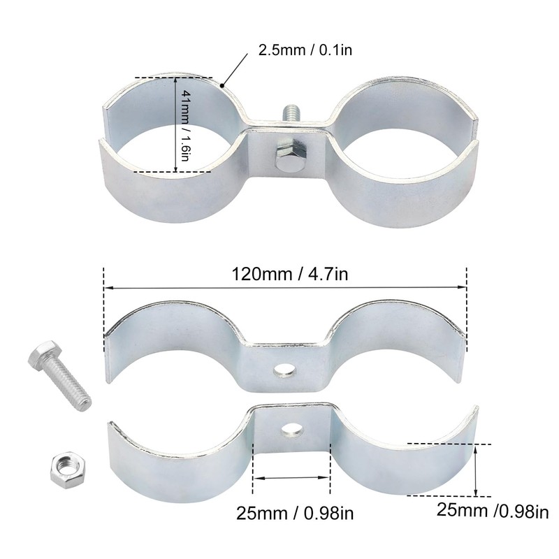 12 Packs 1 Inch Kennel Clamps, Saddle Clamps, dog kennel