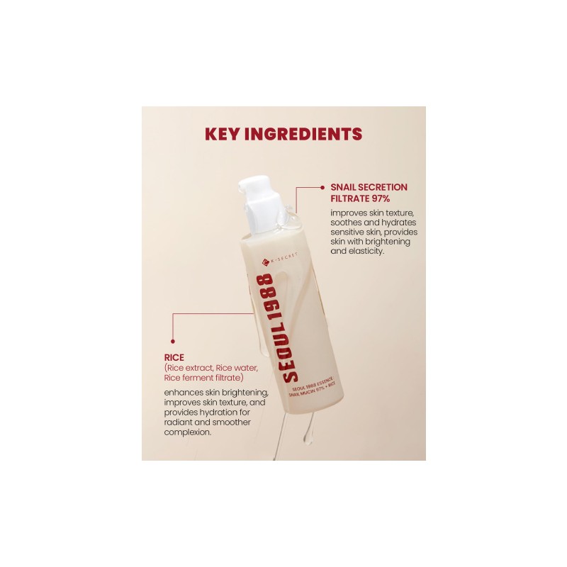 KSECRET [KSECRET]SEOUL 1988 Essence : Snail Mucin 97% + Rice