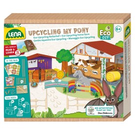 LENA 42836 Eco Upcycling My Pony Craft Set for Using Recycled Packaging for Making a Riding Farm, Creative Set for Children from 6 Years