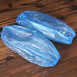 100 Pieces Disposable Oversleeves Disposable Arm Sleeves Waterproof Plastic Oversleeves Cleaning Sleeves (Blue)