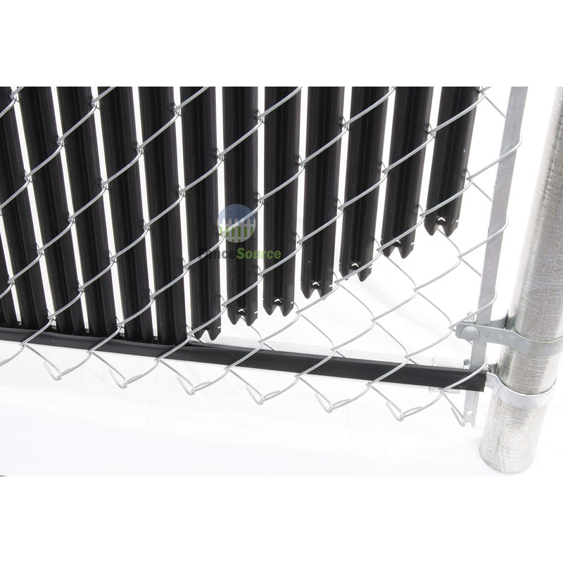 Black Bottom Locking Device for Privacy Chain Link Fence Slats