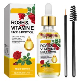 Rose & Vitamin E Oil for Women, Face Oils for Women & Body Oils, Glowing Skinwith Essential Oils, Vitamin E Oil for Skin