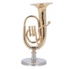 HEEPDD Mini Tuba Model, Miniature Tuba Model Brass Gold Plated