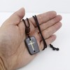 Joddfly Bone Cross Pendant Necklace, 25 Inch Adjustable
