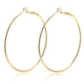 AURSTORE Women's Stainless Steel Hoop Earrings - Large Hoop Earrings Fashion Jewellery Gifts for Women, Stainless Steel, No Gemstone