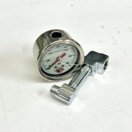 DIY HARLEY IRONHEAD SPORTSTER OIL PRESSURE GAUGE & PIPE MOUNT hd bobber white 60