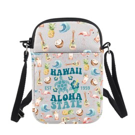 CHOORO Hawaii Merchandise Honolulu Hawaii Est 1850 the Aloha State Crossbody Bag Hawaii Turtle Gift Aloha State Gift (ALOHA STATE B CA)