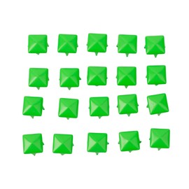 100 PCS Metal Square Rivets with Spikes - Punk Rivet Studs in Pyramid Design for Shoes, Bags, Leathercraft Clothing, Belts, Jacket & DIY Crafts (Fluorescent Green, Size: 9mm)