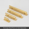 QOGRISUN 5-Pack Solid Brass Cabinet Pulls Back Plates, Rectangle Cabinet