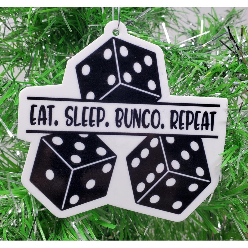 Bunco Dice Themed Christmas Ornament (B127)