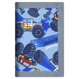 SUNDEE RFID Slim Canvas Sports Purse Camouflage Pattern Wallet with Zip Wallet for Children Teenagers Boys, blue kart, Standard size, Classic