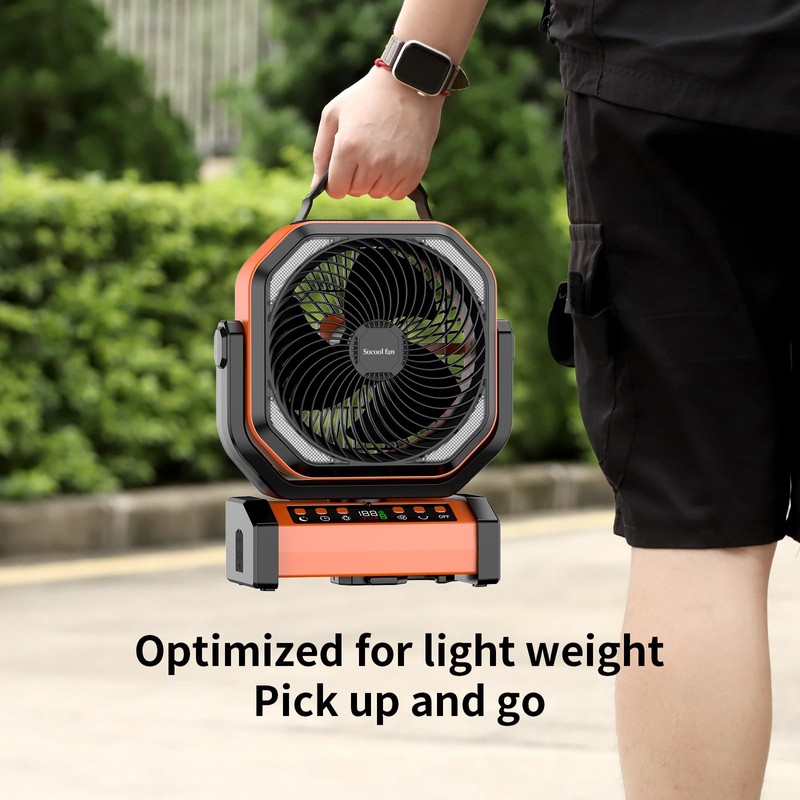 Socool Camping Fan with Light - 20000mAh Rechargeable Battery Fan,