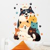 RoyoLam Cartoon Dog and Cat Wall Stickers Cute Nursery Animal