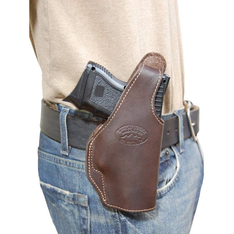 Barsony Brown Leather OWB Belt Clip Holster for Beretta APX