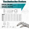VOOXA DIN 931 Hexagon Screws with Shaft M10 x 100