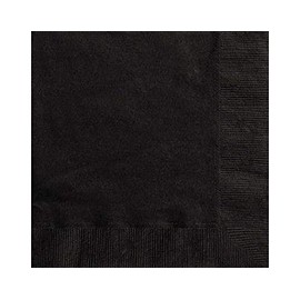 Unique 3202 Solid Luncheon Napkins | Midnight Black Color Theme | 20ct, 20 Count (Pack of 1)