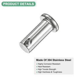 M METERXITY 4-Pack Single Hole Clevis Pins, M8 x 25mm 304 Stainless Steel Flat Head Clevis Pins for Mechanical Linkage/Fixed Parts/Ship Rigging, Link Hinge Pin Reusable