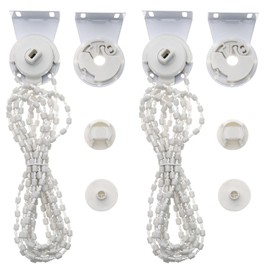 eMagTech 2 Sets Roller Blind Holder for Roller Blinds with 28 mm Tube Diameter with Pearl Chain Roller Blind Curtain Blind Fittings for Attaching Curtains Blinds Blinds Windows