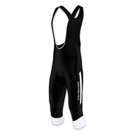 FDX Mens Cycling 3/4 Bib Tights Gel Padded Cycling Tights Bib Shorts Bike Pants (Black/White, Large)