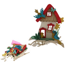 Kuhnert Craft Set, Creative Set, Craft Fun House with Birds to Assemble Yourself, Window Decoration, 17 x 5 x 20 cm, Easter Crafts