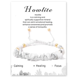 GUSXPPD Genuine Natural Stone Bracelet for Women, 4 mm Bead Bracelet, Adjustable Gemstone Bracelet, Yoga Bracelet for Women, Girls, Gift for Birthday, Mother's Day, Christmas, Stone, No Gemstone