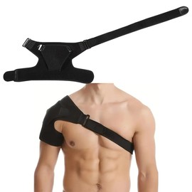 MIRKUZI 1 Piece Black Shoulder Support Strap Shoulder Support with Pressure Pad Adjustable Shoulder Support Brace Adjustable Shoulder Strap Fits Right or Left Shoulder