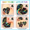 120 Pieces Valentines Day Decoration Scratch Paper for Kids Rainbow