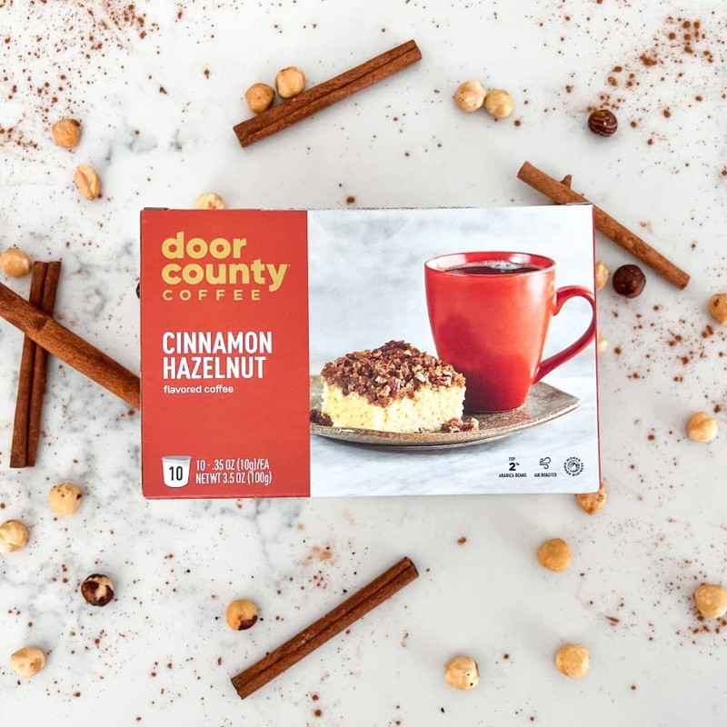 Door County Coffee Cinnamon Hazelnut Flavored Ground | 10 Count