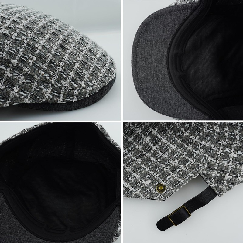 KeepSa Men's Herringbone Newsboy Flat Cap Gatsby Vintage Beret Hat,