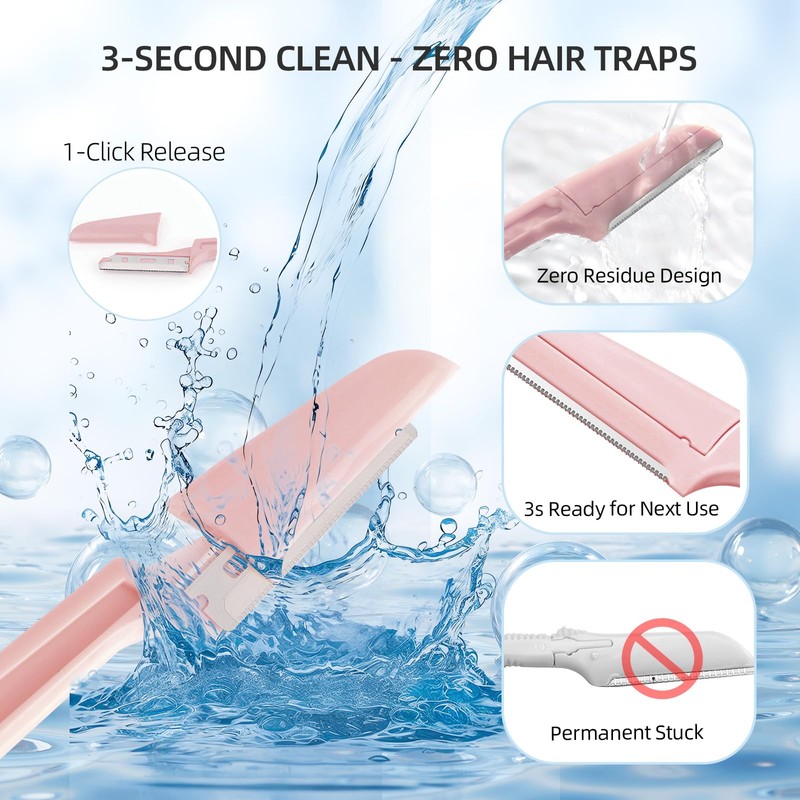 Dermaplane Razor for Women Face,6 pack Folding Eyebrow Razor Facial