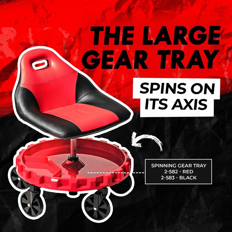 Traxion 2-700 ProGear Mobile Rolling Gear Seat W/Equipment Tray and