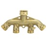 Tech Traders [BRASS BODY] 4-Way Brass Faucet Manifold Garden Hose