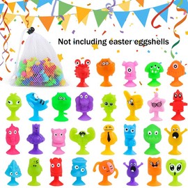 40pcs/48pcs/50pcs/80pcs Prefilled Easter Eggs Toys and Easter Egg Hhunt, Filed with Toys Party Favors for Kids Boys Girls Easter Eggs Hunt, Basket Stuffers Fillers, Classroom Prize Supplies Sringtok - Pieces: 50PCS Mini Monster Suction Toys