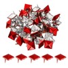 QUARKZMAN Pack of 50 Square Pyramid Rivets, 12 mm Four-Claw Studs Spikes, Copper Punk Rock Nailhead Spots for Clothing, Bag, Leather, Shoes (Red)