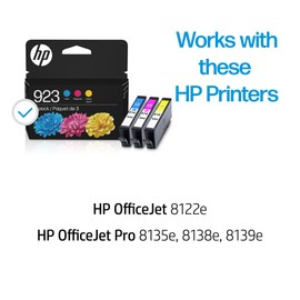 HP 923 Cyan/Magenta/Yellow Standard Yield Ink Cartridges, 3/Pack (6C3Y4LN)