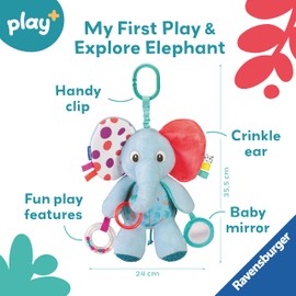 Ravensburger Play+ Explore & Play Elephant - Baby Toys 0 Months Up - Sensory New Born Gift