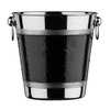 Premier Housewares Champagne Bucket with Hammered Black Band - Stainless