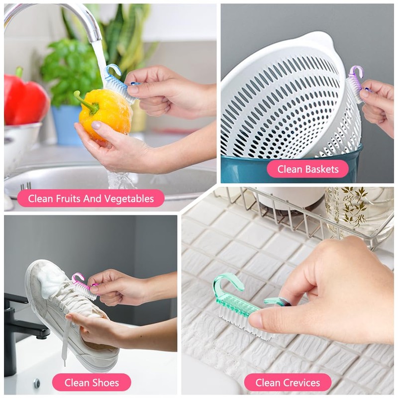 LOPHE Nagelbürste, 4 Stück Handwaschbürsten Set mit Harten Borsten, Nagelbürsten