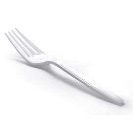 Medline Disposable Heavyweight Polystyrene Plastic Forks, 7", White, Ideal for Catering and Events, Pack of 100