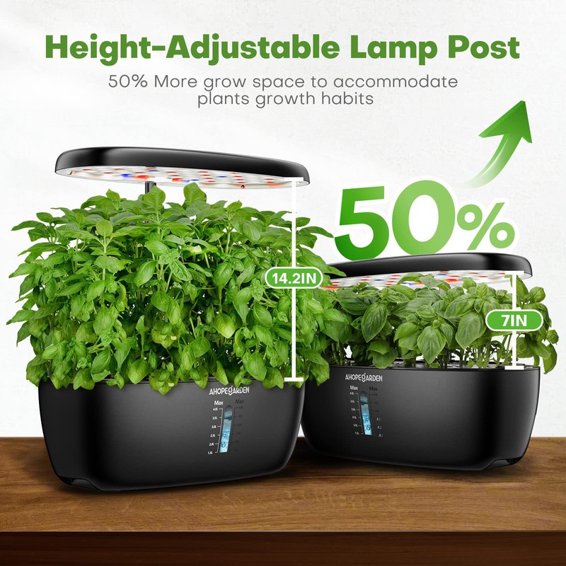 Ahopegarden Indoor Garden Hydroponics Growing System: 12 Pods Plant Germination