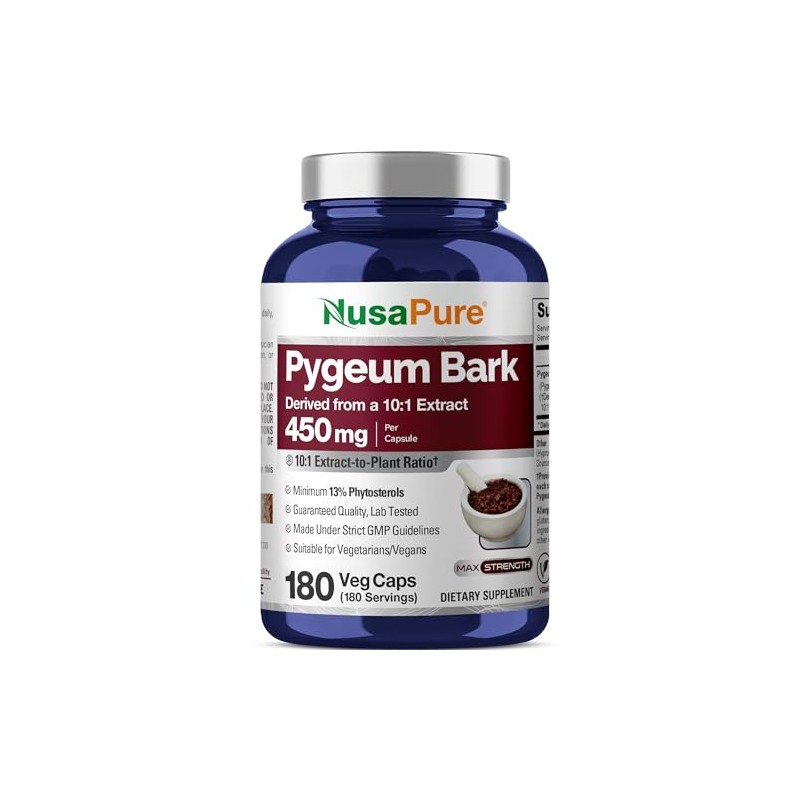 Pygeum Bark 4500mg 180 cápsulas vegetales (sin OMG y sin