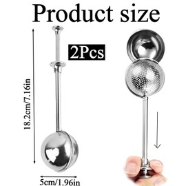 2 Pcs Flour Sifter, Flour Shaker, Stainless Steel Small Stainless Steel Sieve, Powdered Sugar Shaker Duster Sifter, Small Sieve for Baking, Sifting Sugar, Flour, Spices, and Herbs